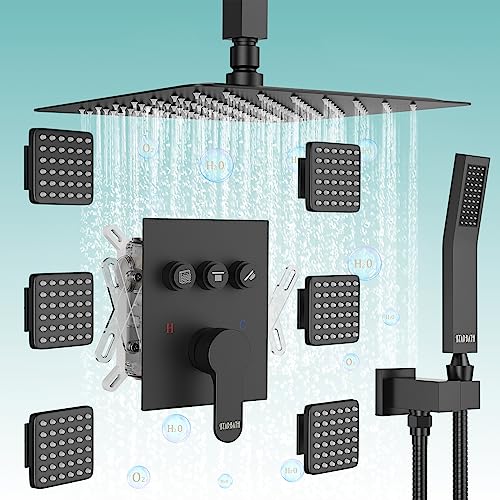 Shower Jets System in Wall, STARBATH 12 Inch Ceiling Mount Rainfall